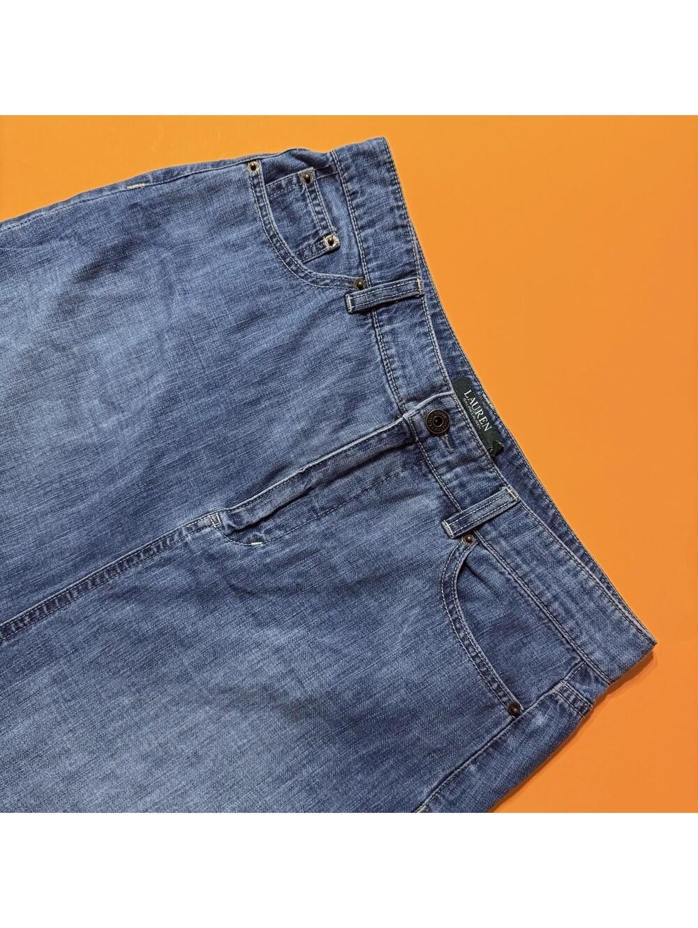 Vintage Lauren Ralph Lauren Y2K Women's 8 Denim Maxi Skirt Western Cottage Blue - Picture 1 of 9